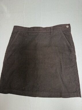 J. Crew Dark Brown Corduroy Waistband Skirt
